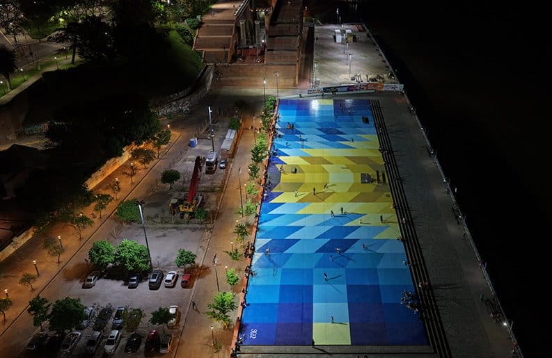 El mural más grande de la Bandera Argentina en Rosario