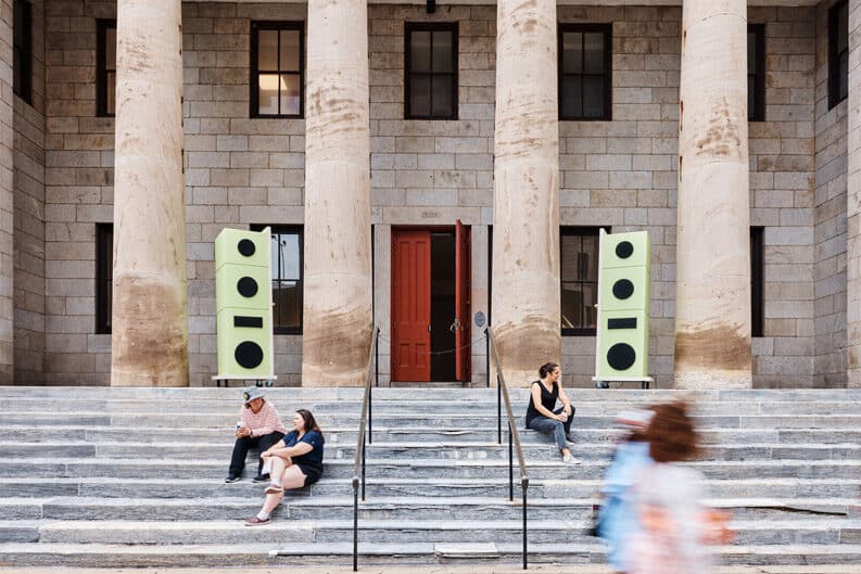 Sounds of Philadelphia. Una fachada histórica se convirtió en una sala de música al aire libre